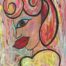 Acrylic abstract painting of a portrait of Anastasia by Jennifer Jiménez