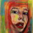 Acrylic painting of a portrait of a read head young female women by Kyhan Yael
