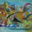Acrylic painting of semiotic expressionism about Puerto Rico by Kevo