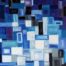Abstract oilbar painting of chemtrail by Ludwig Medina