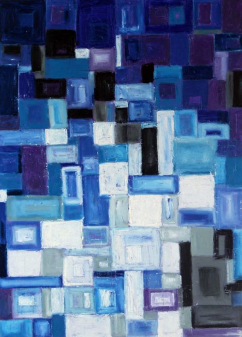 Abstract oilbar painting of chemtrail by Ludwig Medina