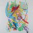 Acrylic painting of semiotic expressionism about capitalism by Kevo