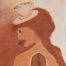 Acrylic painting of female with coffee hart by Jennifer Jiménez
