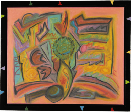 Abstract acrylic painting of achieving order in chaos by Jennifer Jiménez  Edit alt text