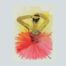 Watercolor painting of female ballet dancer by Kevin Mejías