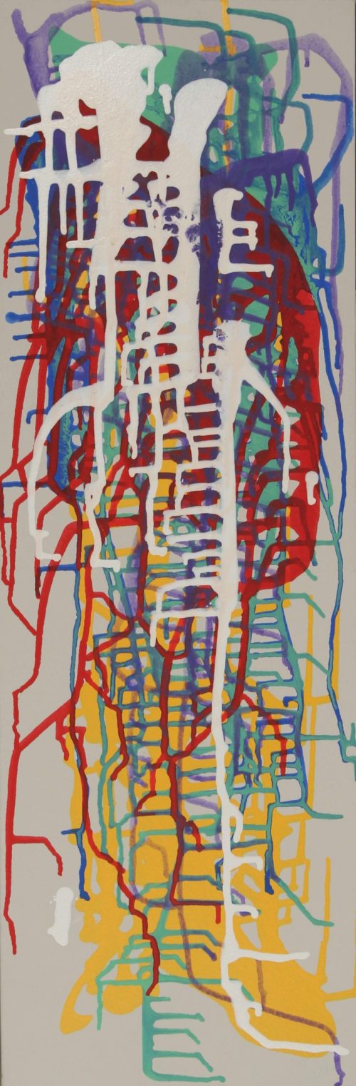Acrylic painting of semiotic expressionism about mother nature by Kevo