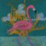 Acrylic painting of semiotic expressionism about flamingo by Kevo