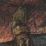 Encaustic painting of abstract representation of the frequency of fire and water by Diógenes Ballester.