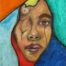 Oil painting of a male face with a nude women on his mind that is shown on the left side of his face by Kyhan Yael