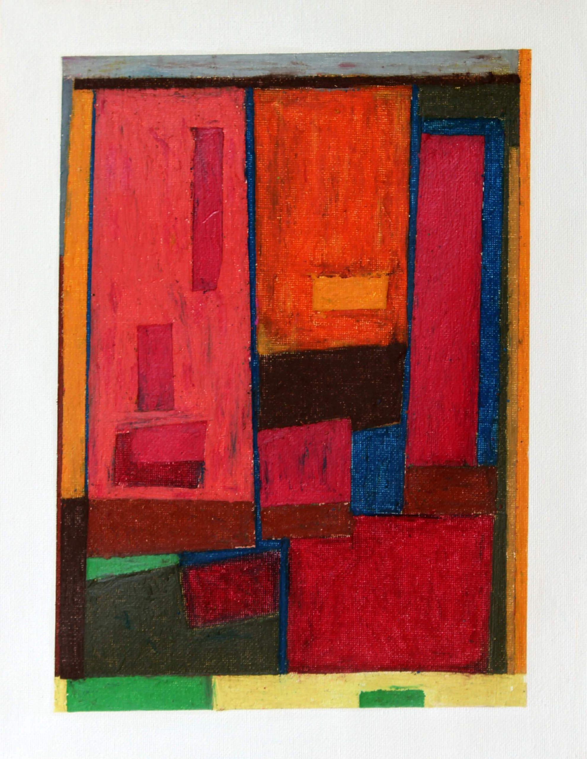 Abstract oil bar painting about the effect of hurricane Maria at peak intensity of the strike by Ludwig Medina