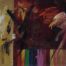 Abstract acrylic painting of a representation of the murder of Mathew W. Shepard in Laramie