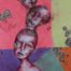 Surreal drawing of three images of a female experimenting marijuana-induced desease (CHS) by Valeria Mercado