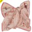 Mixed media of cloth with butterfly-like shape with a perforation at its top right and stitches on four other perforations