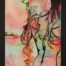Acrylic and ink painting of back torso of a mystery man by Nichole Ortiz