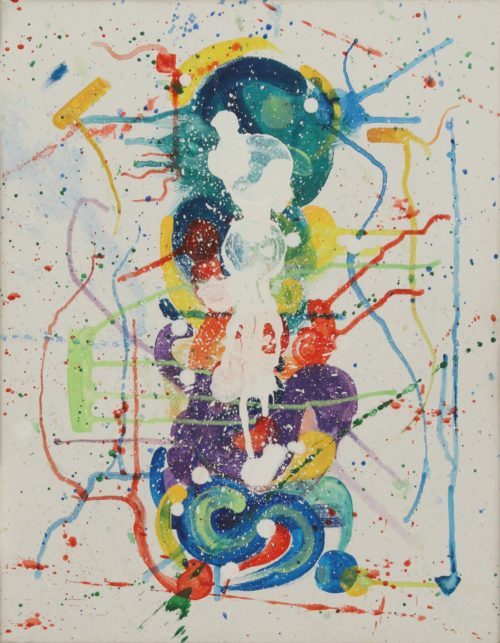 Acrylic painting of semiotic expressionism about mother consciousness by Kevo