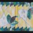Abstract monotype print of identical worlds by Nichole Ortiz