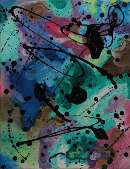 Acrylic painting of semiotic expressionism about age by Kevo.
