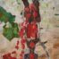 Abstract acrylic painting of red Rosary