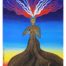 Print of reborn tree made of a woman torso with large exposed roots instead of legs