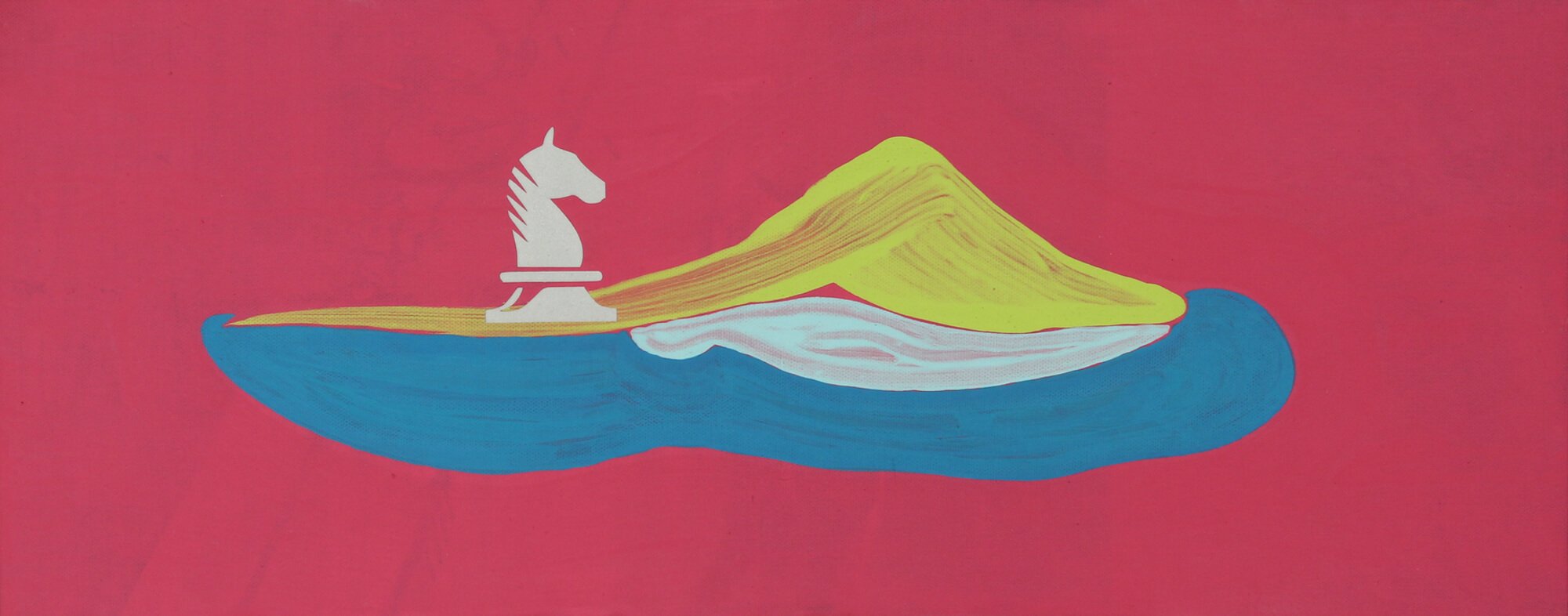 Acrylic painting of semiotic expressionism about abstract representation of Puerto Rico by Kevo.