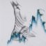 Graphite and watercolor drawing of naked human body rising up by Nichole Ortiz