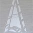 Acrylic and wax pencil painting of gray stepladder as metaphor of ascending by Ludwig Medina