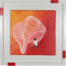 Acrylic painting of fisherman spreading a net on a red shore by Kevin Mejías
