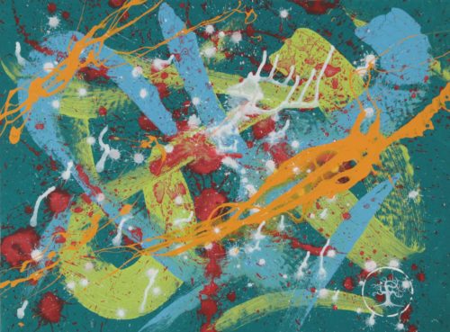 Acrylic painting of semiotic expressionism about untold stories by Kevo.