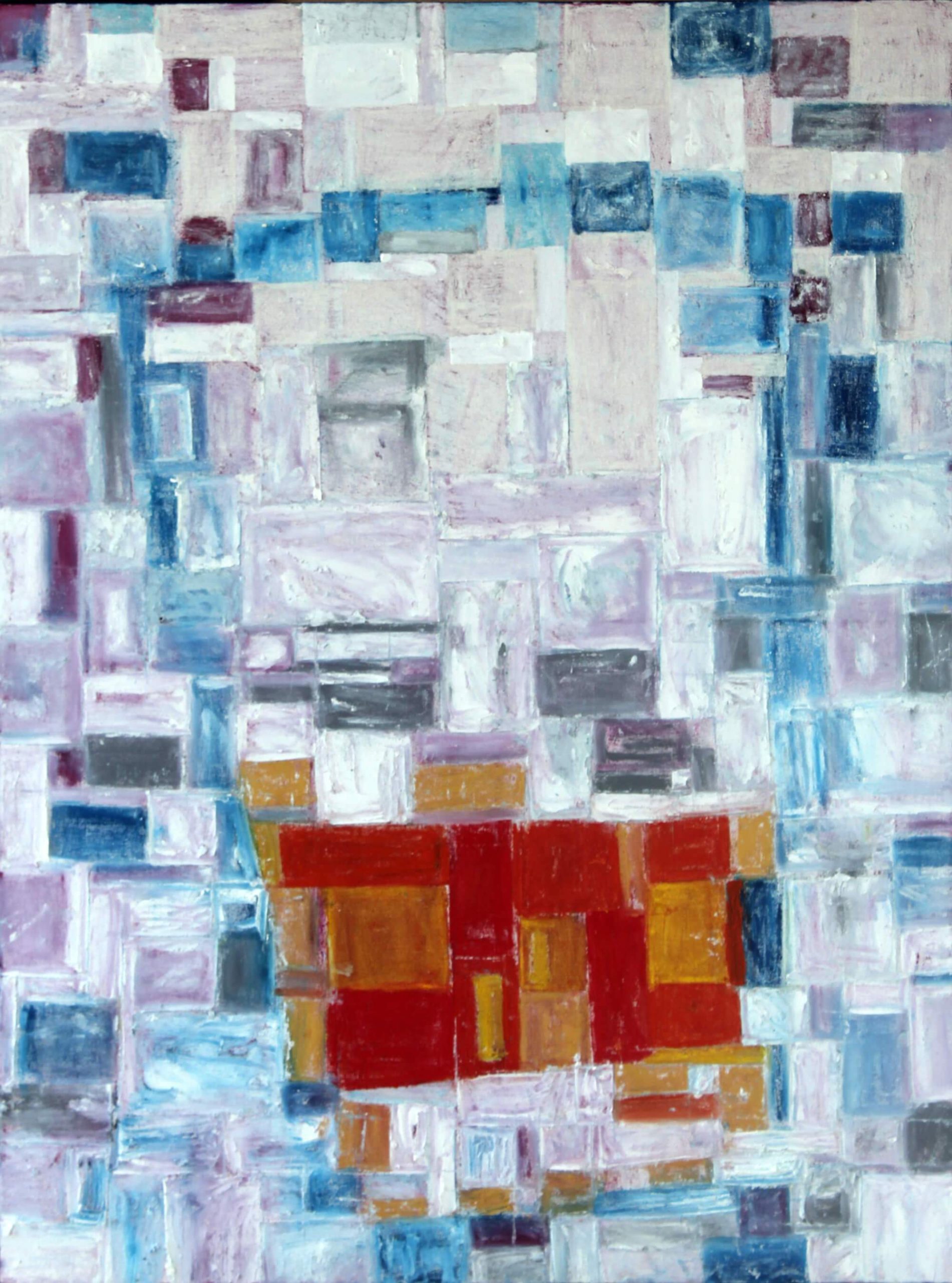 Abstract oilbar painting of glass of whisky by Ludwig Medina