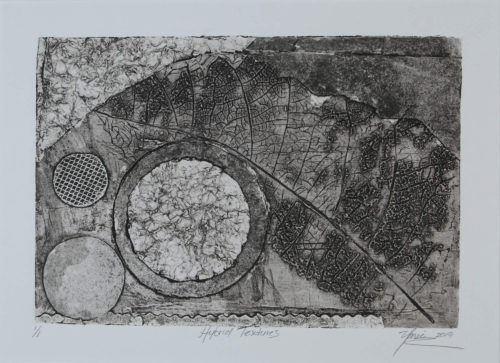 Collagraph of objects of different textures by Yarie Vega Edit alt text